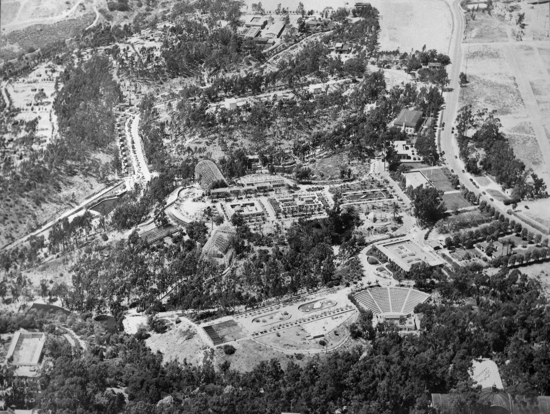 Aerial view of the Zoo, 1945
