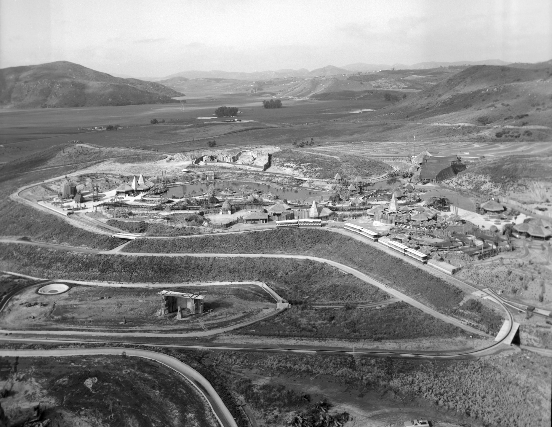 An aerial view of the Wild Animal Park in 1972
