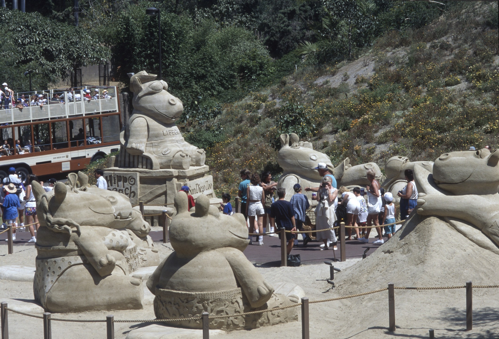 Hippo Beach sand sculptures