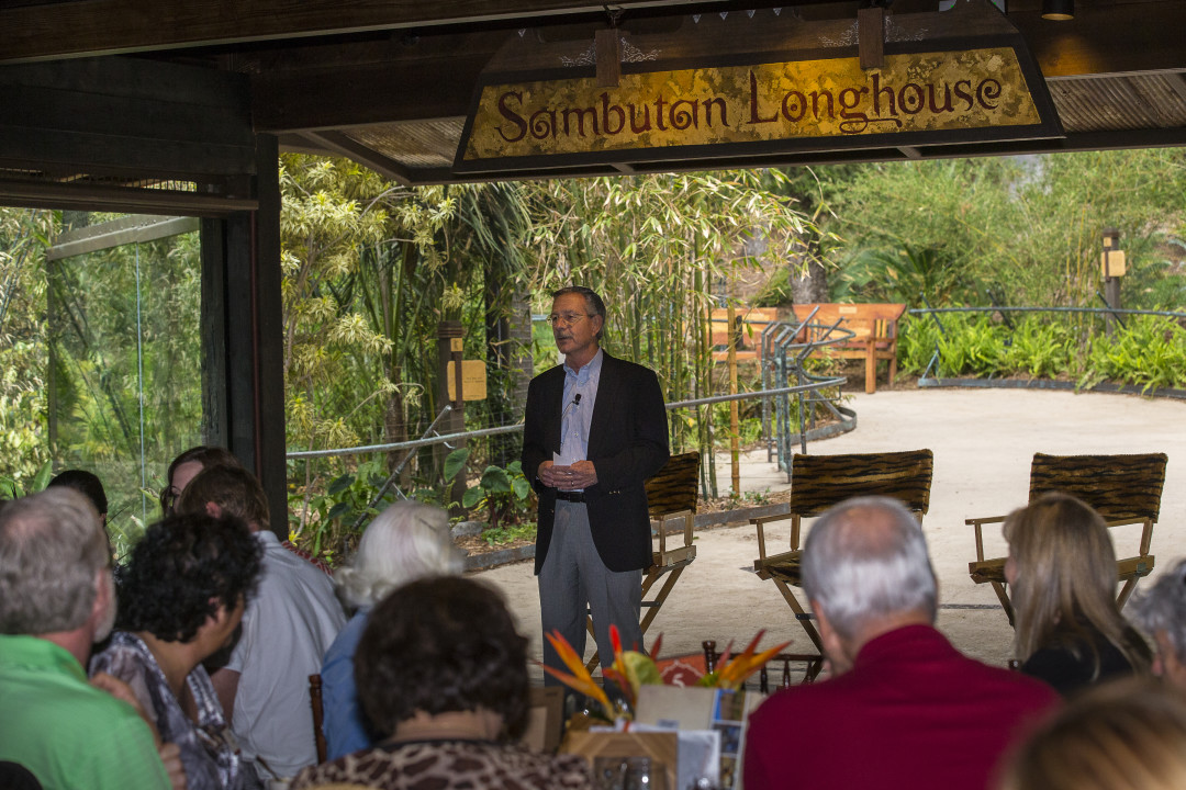 Doug speaking at the opening of Tull Family Tiger Trail in 2014.